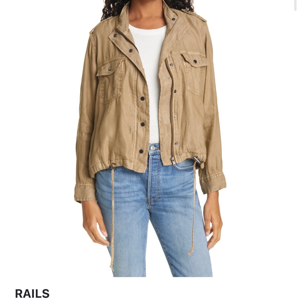 Rails linen blend utility jacket